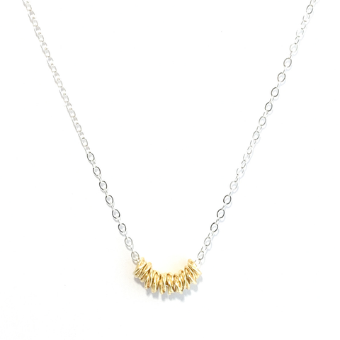 Silver Necklace with Gold Rings