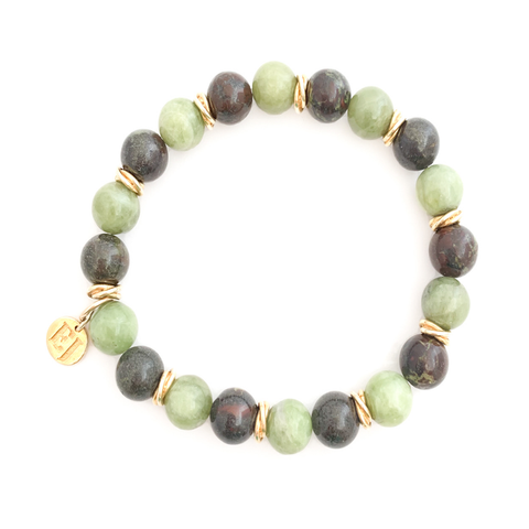 Green and Brown Beaded Bracelet