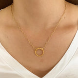 Oval Chain Necklace with Ring