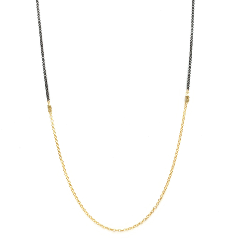 Gold and Oxidized Chain Necklace