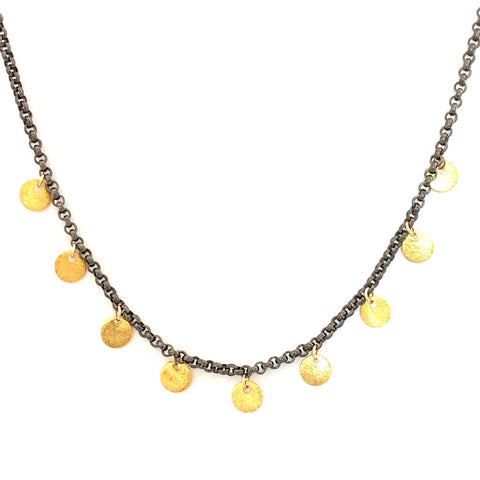 Oxidized Chain with Gold Discs