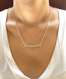 Silver Beaded Bar Necklace