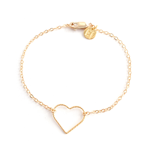 Open Gold Heart Bracelet