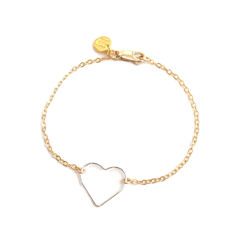 Open Silver Heart Bracelet