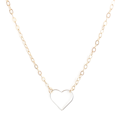 Open Silver Heart Necklace