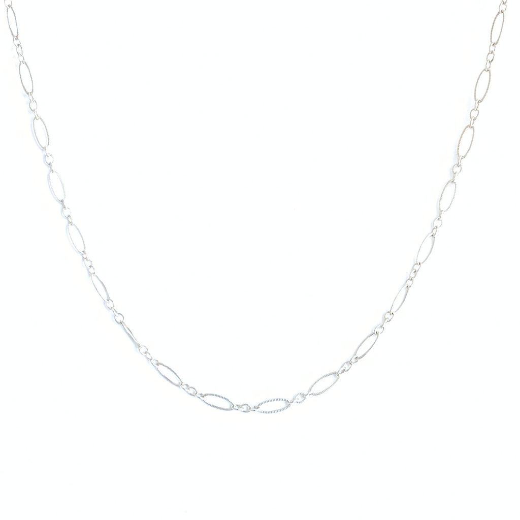 Silver Oval Chain Necklace