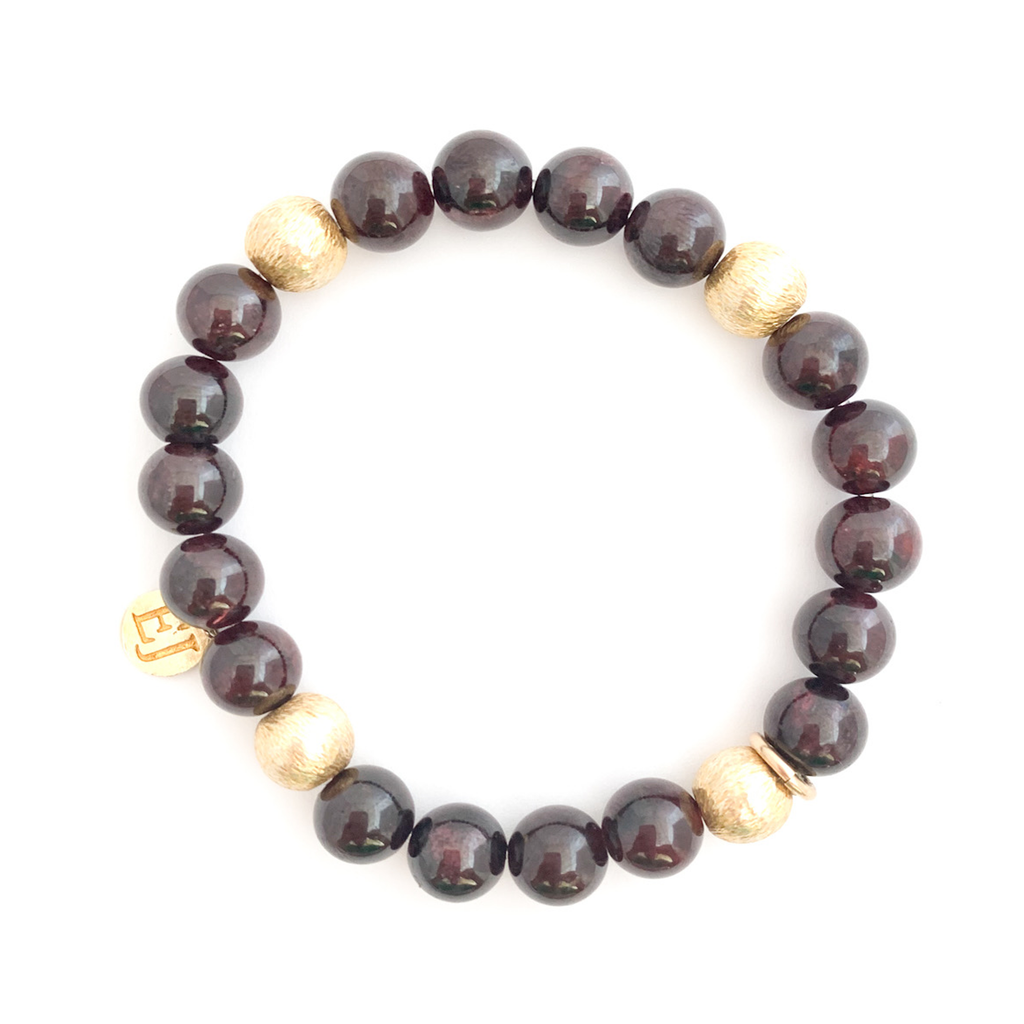 Brown and Gold Beaded Bracelet