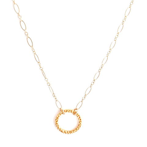 Oval Chain Necklace with Ring