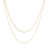 Double Layer Oval Chain Necklace