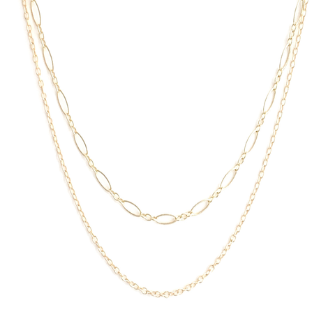 Double Layer Oval Chain Necklace