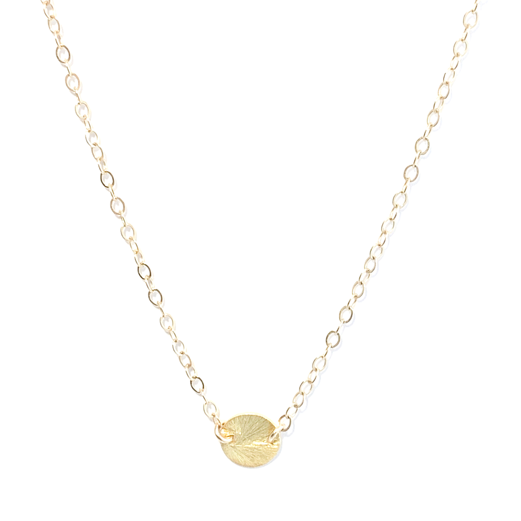 Gold Disc Charm Necklace