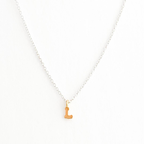 Silver Chain Initial Necklace