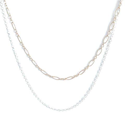 Double Layer Gold and Silver Necklace