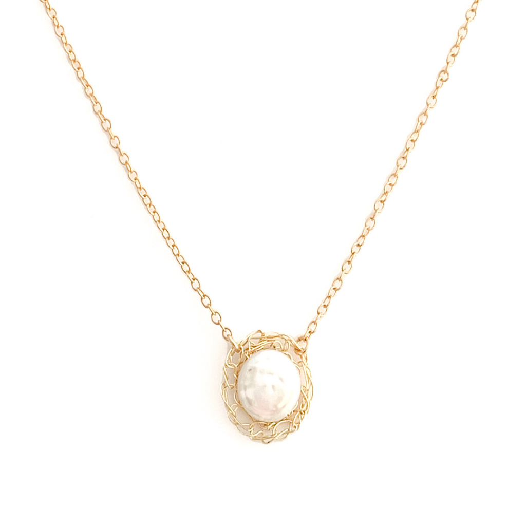 Gold Necklace with Pearl