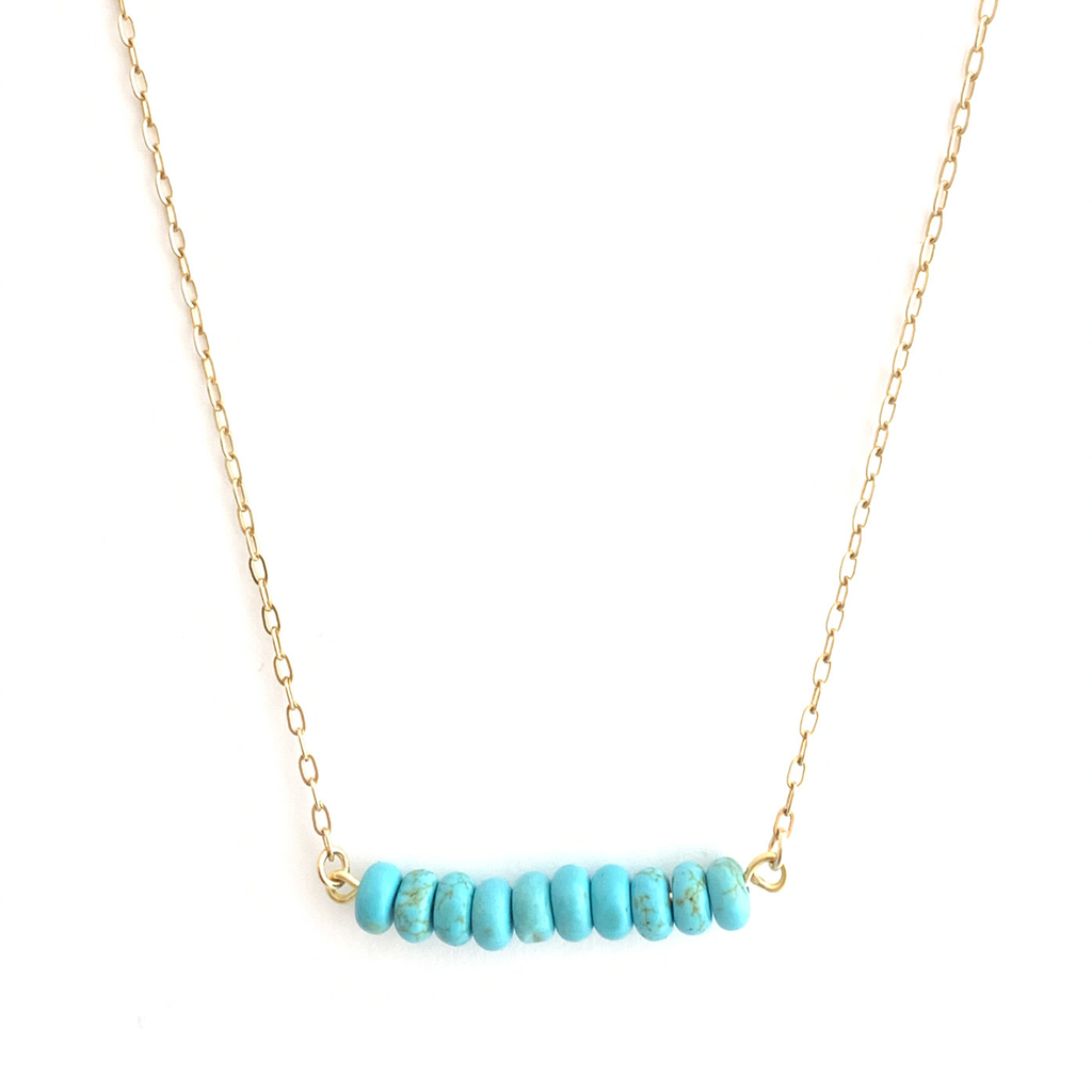 Turquoise Beaded Bar Gold